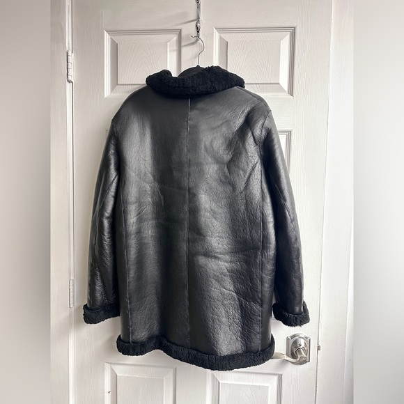 Gold Reversible Shearling Jacket - Picture 8 of 9